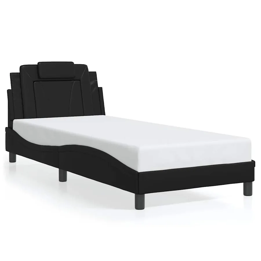 Cadre de lit Viana sans matelas noir 80x200 cm similicuir - 2