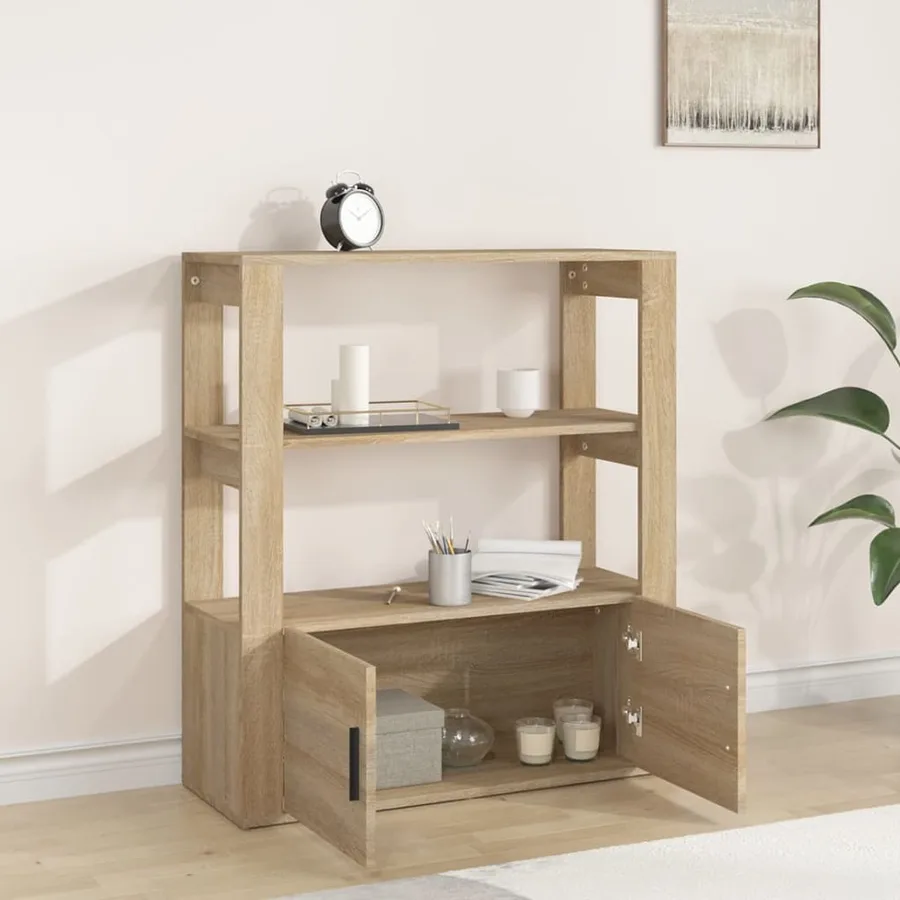 Buffet Chêne sonoma 80x30x90 cm Bois d'ingénierie - 3