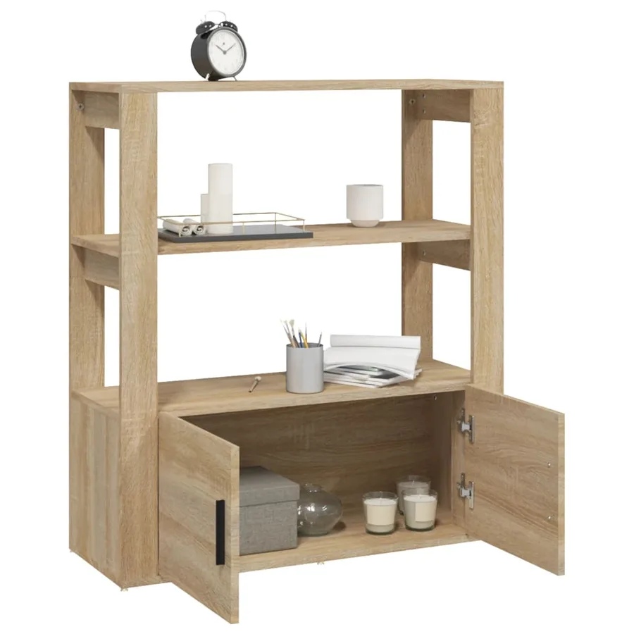 Buffet Chêne sonoma 80x30x90 cm Bois d'ingénierie - 5