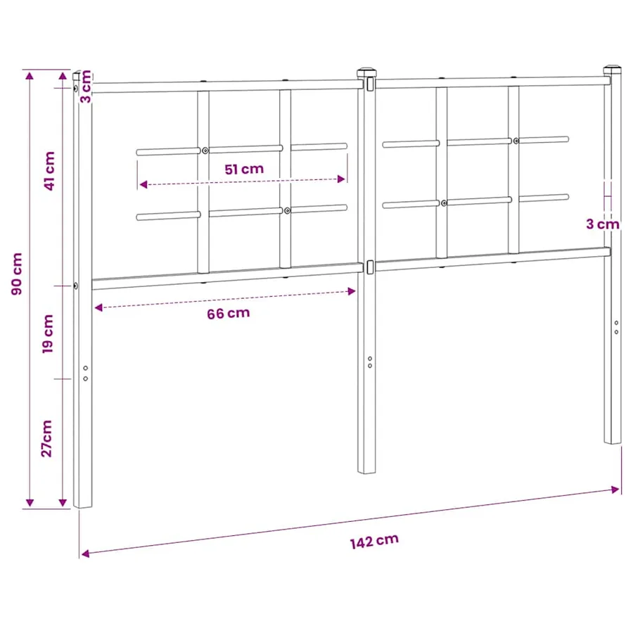 Tête de lit de remplacement métal blanc 135 cm - 6