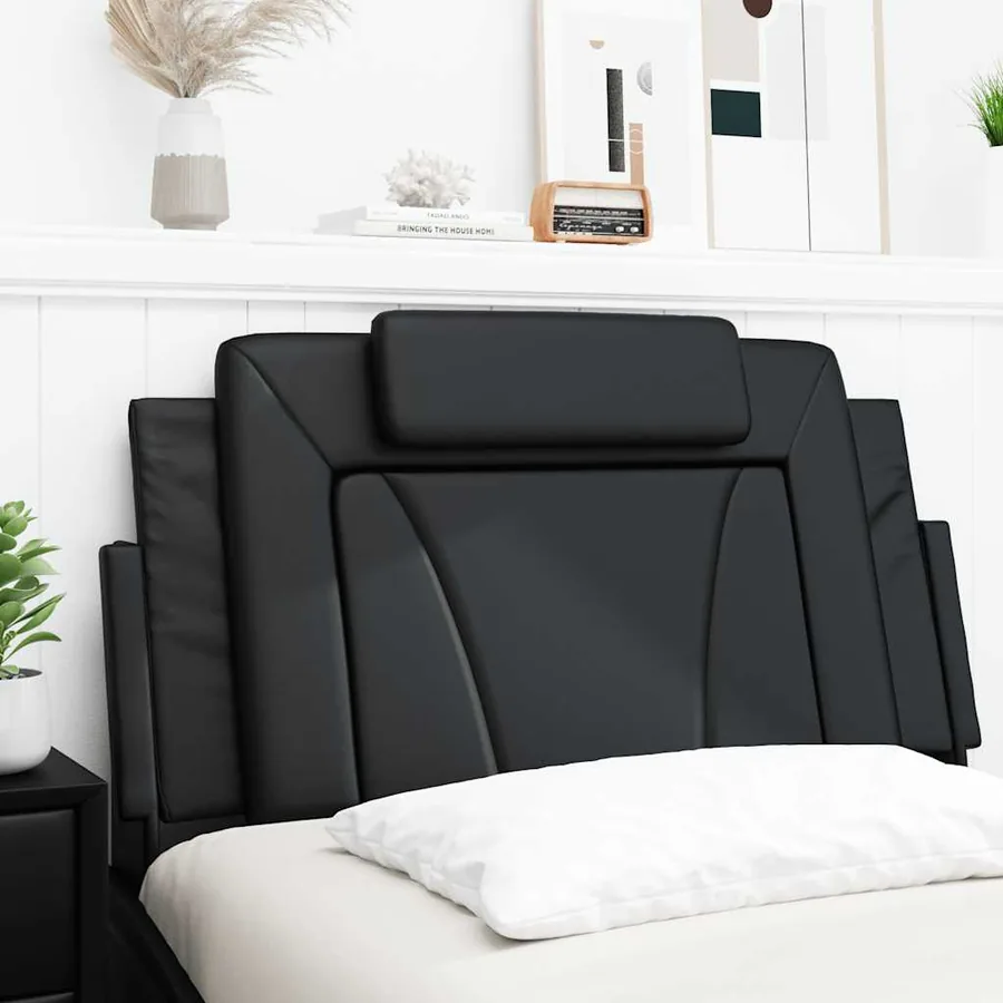 Coussin de tête de lit Viana noir 100 cm similicuir - 3