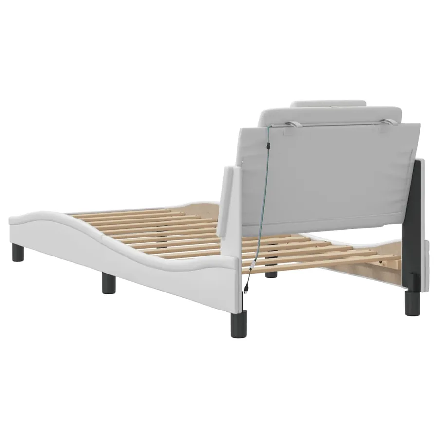 Cadre de lit Viana avec LED sans matelas blanc 90x200 cm - 10