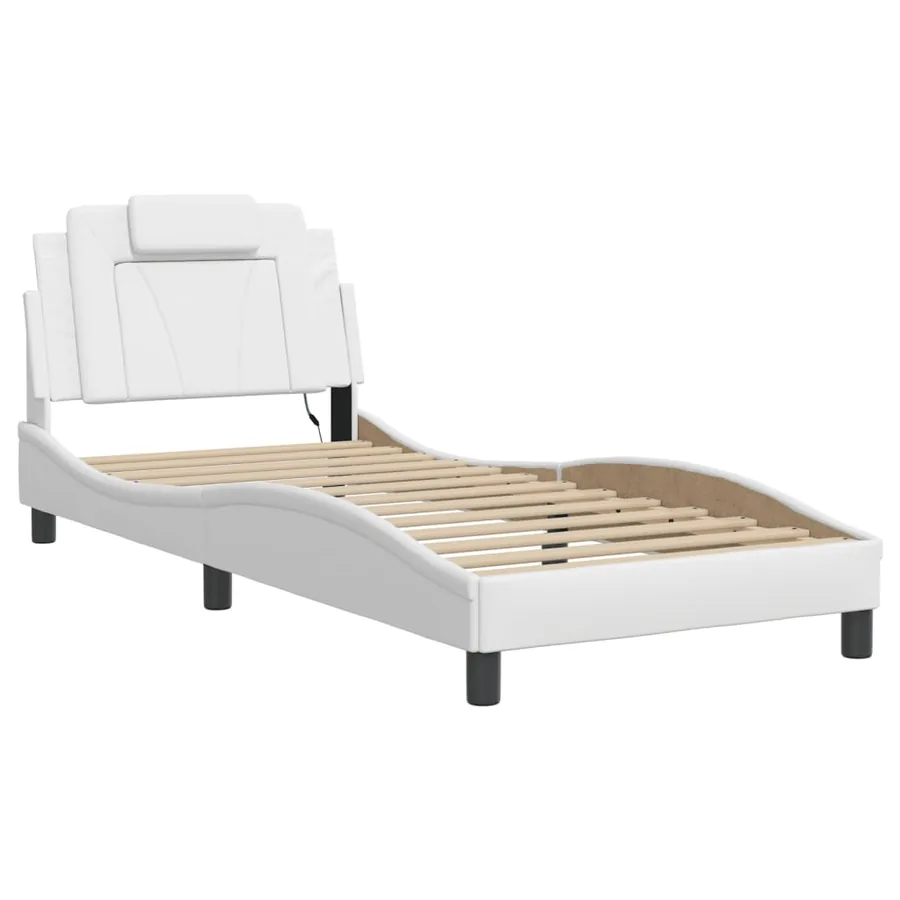 Cadre de lit Viana avec LED sans matelas blanc 90x200 cm - 3