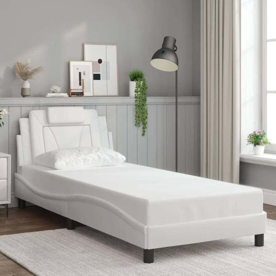 Cadre de lit Viana avec LED sans matelas blanc 90x200 cm - 4