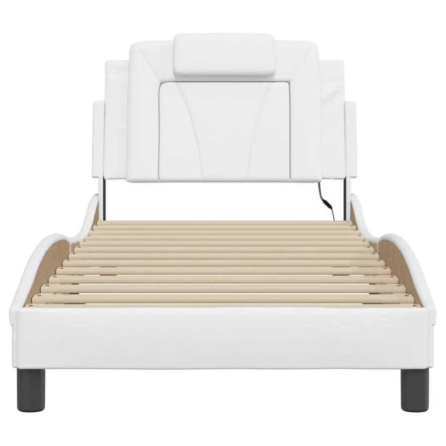 Cadre de lit Viana avec LED sans matelas blanc 90x200 cm - 6