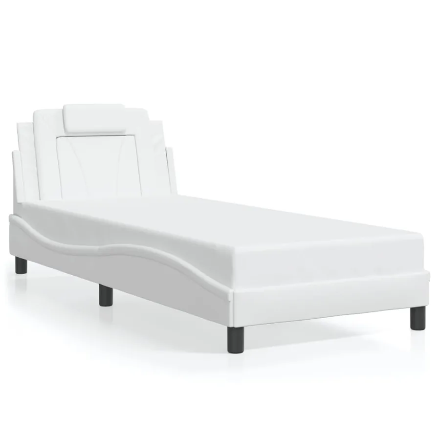 Cadre de lit Viana avec LED sans matelas blanc 90x190 cm - 5