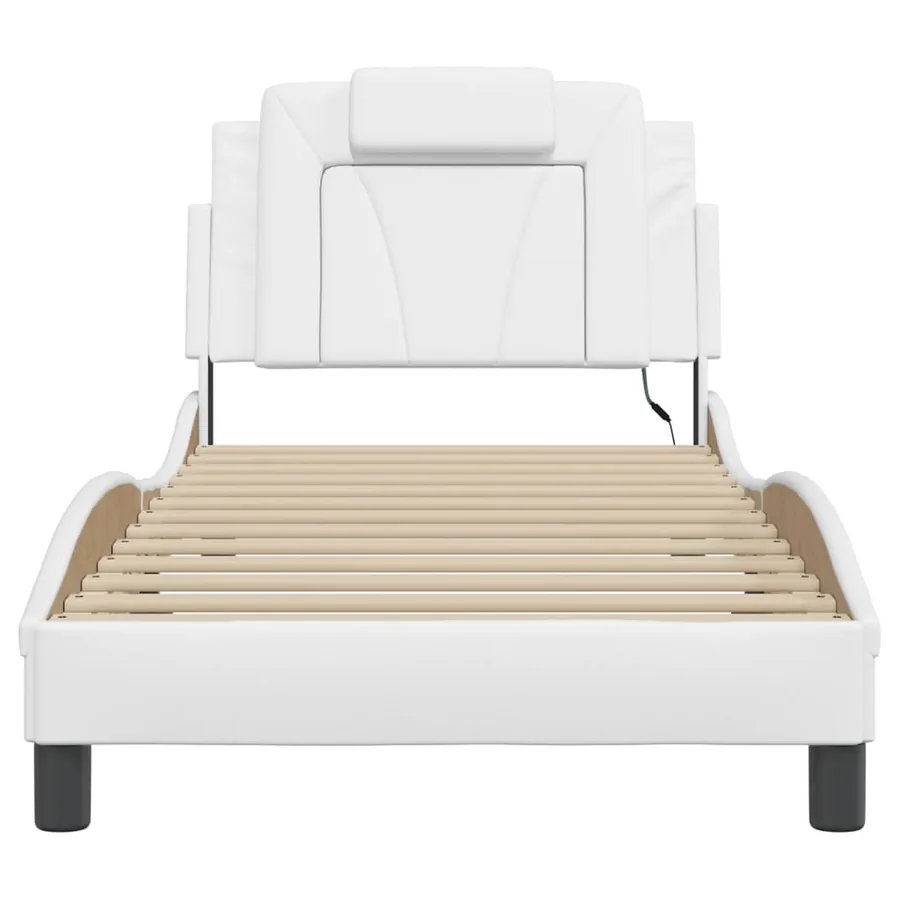 Cadre de lit Viana avec LED sans matelas blanc 90x190 cm - 6