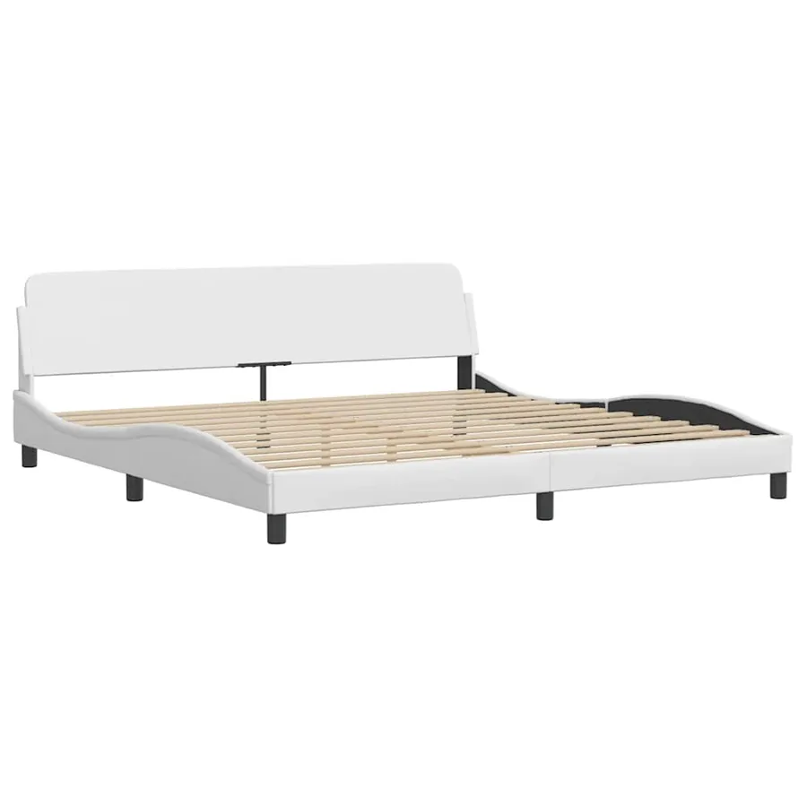 Cadre de lit Viana sans matelas blanc 200x200 cm similicuir - 5