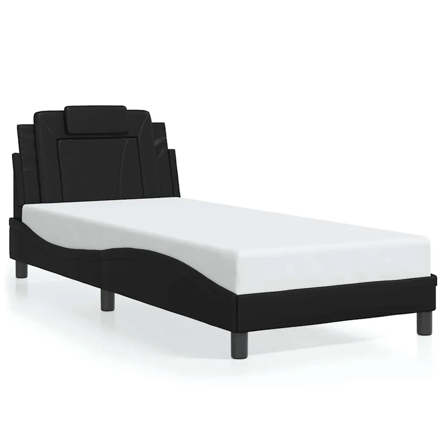 Cadre de lit Viana sans matelas noir 90x200 cm similicuir - 2