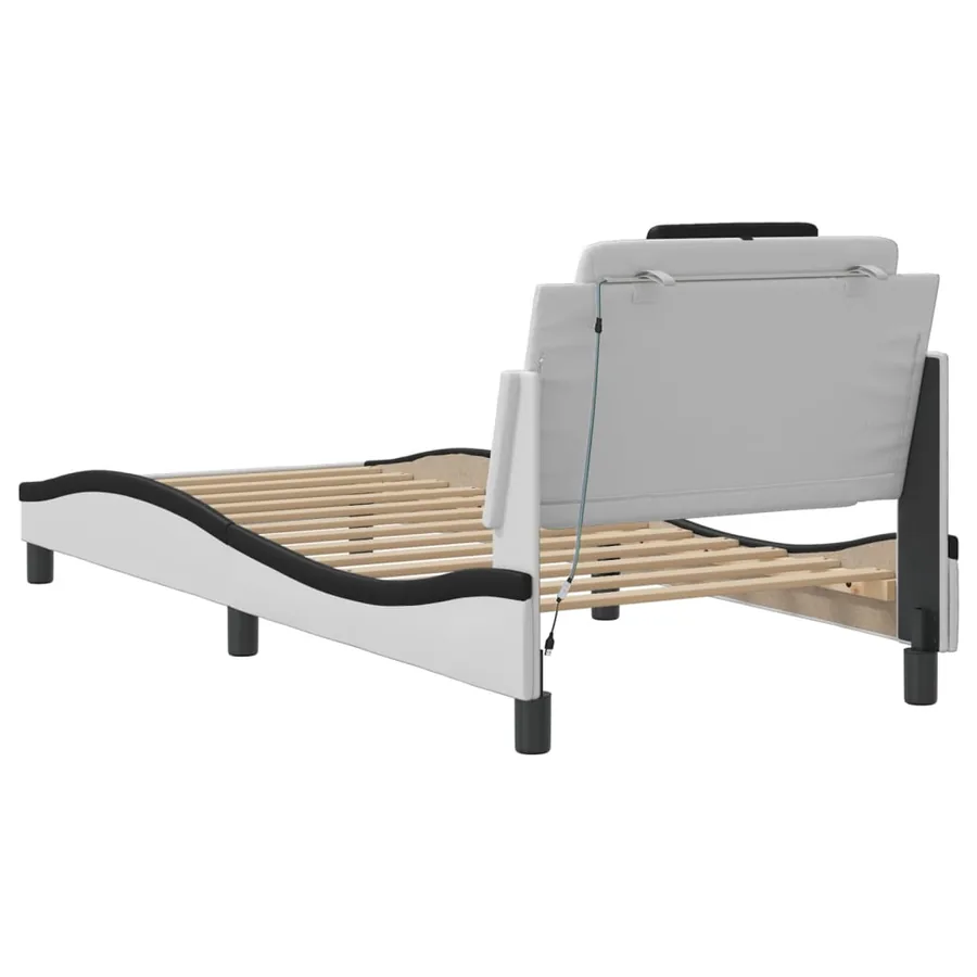 Cadre de lit Viana avec LED sans matelas blanc et noir 90x200 cm - 10