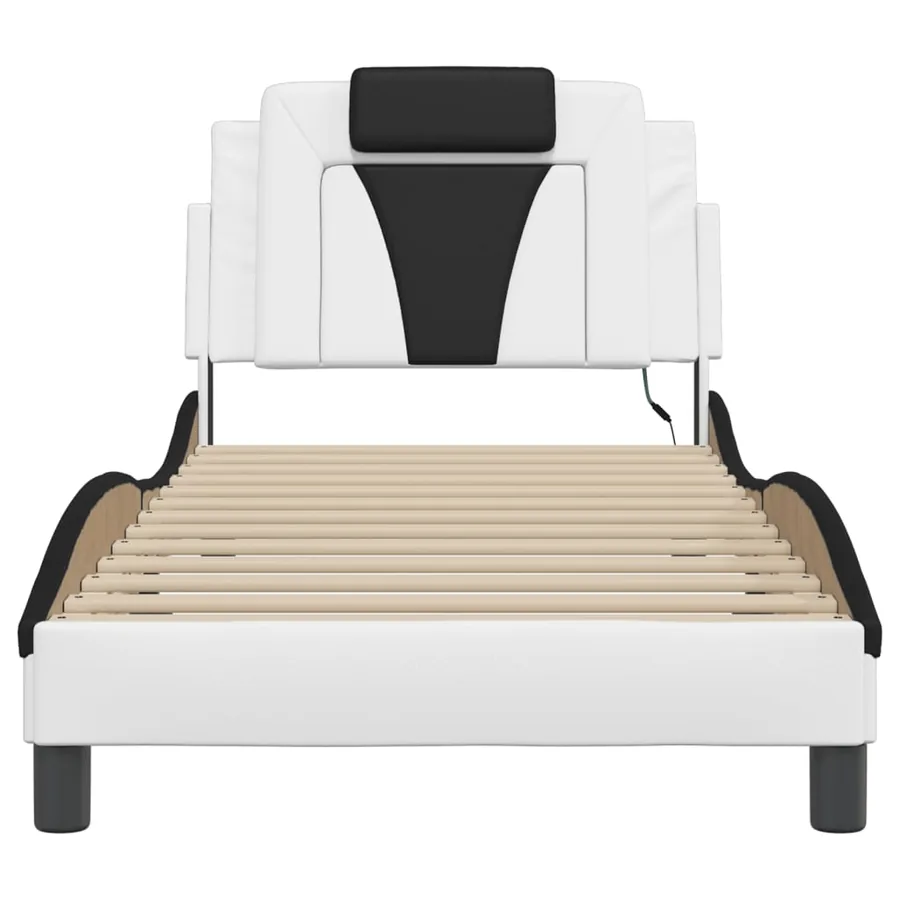 Cadre de lit Viana avec LED sans matelas blanc et noir 90x200 cm - 6