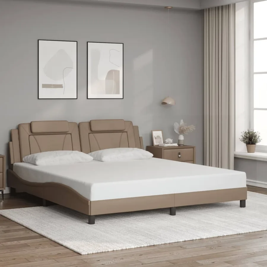 Cadre de lit Viana avec LED sans matelas cappuccino 180x200 cm - 4