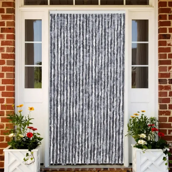 Rideau anti-mouches argenté 100x230 cm chenille