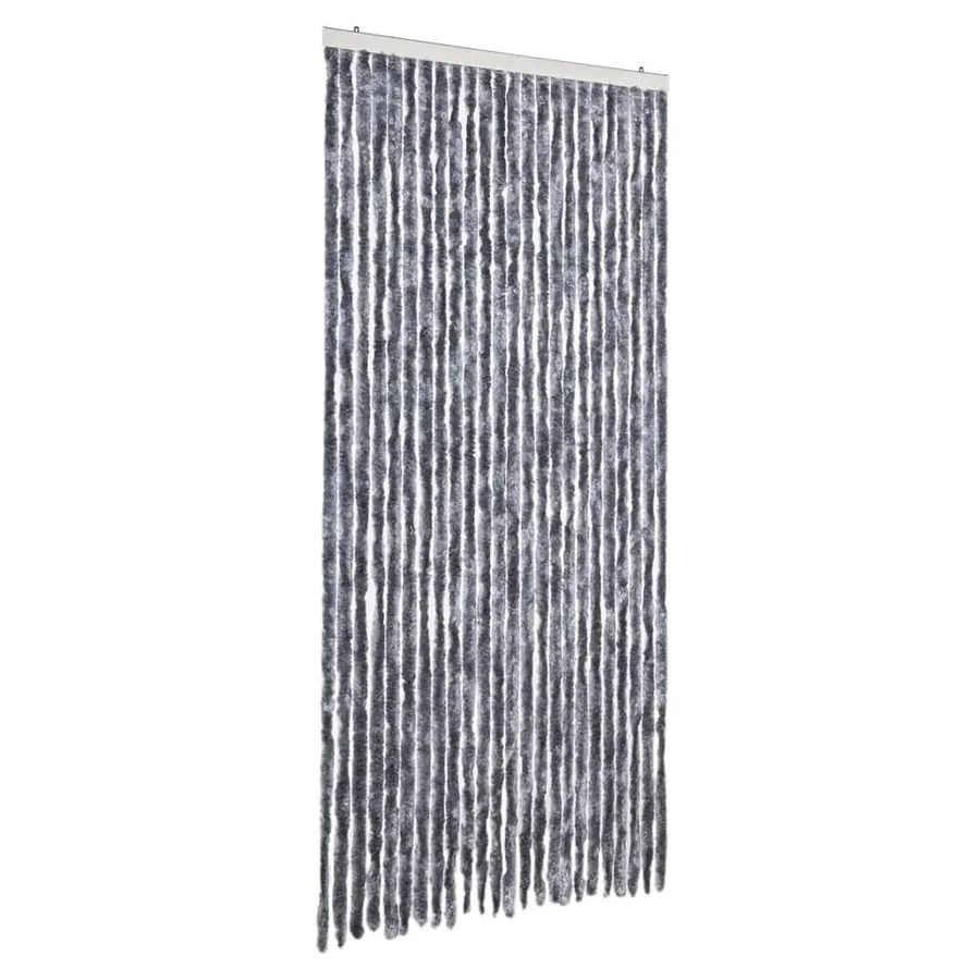 Rideau anti-mouches argenté 100x230 cm chenille - 2