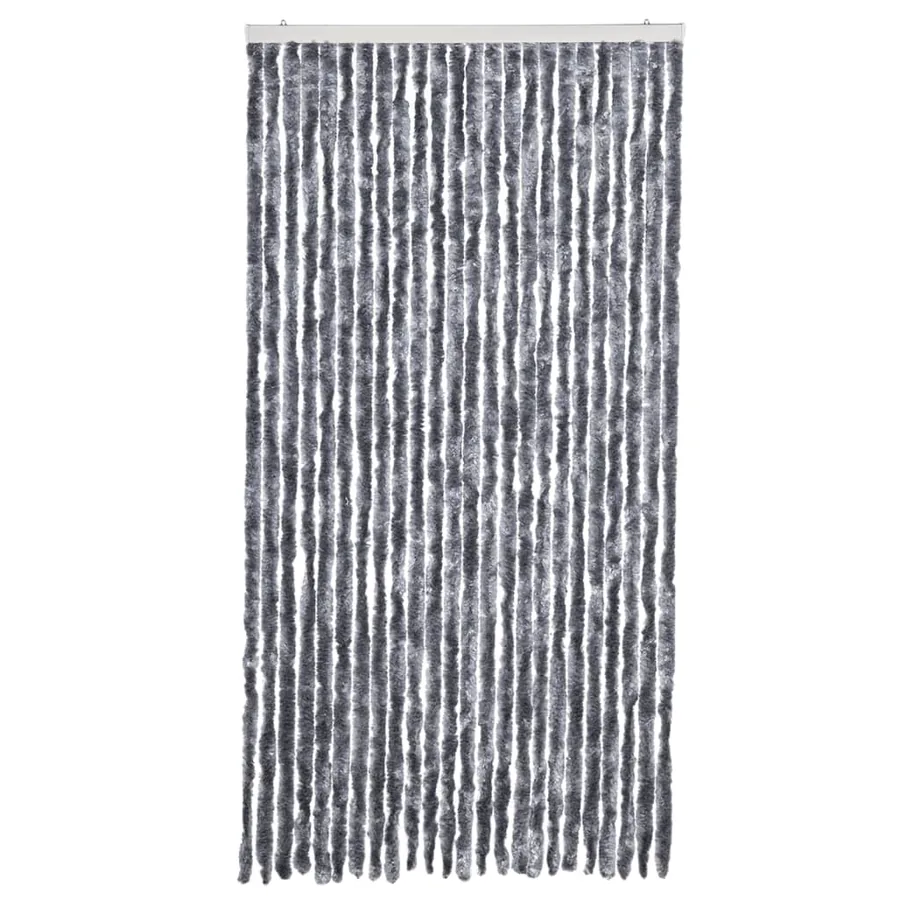 Rideau anti-mouches argenté 100x230 cm chenille - 3