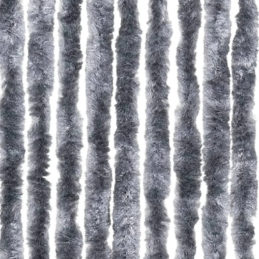 Rideau anti-mouches argenté 100x230 cm chenille - 5