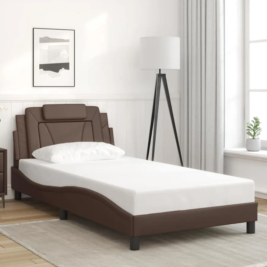 Cadre de lit Viana sans matelas marron 100x200 cm similicuir