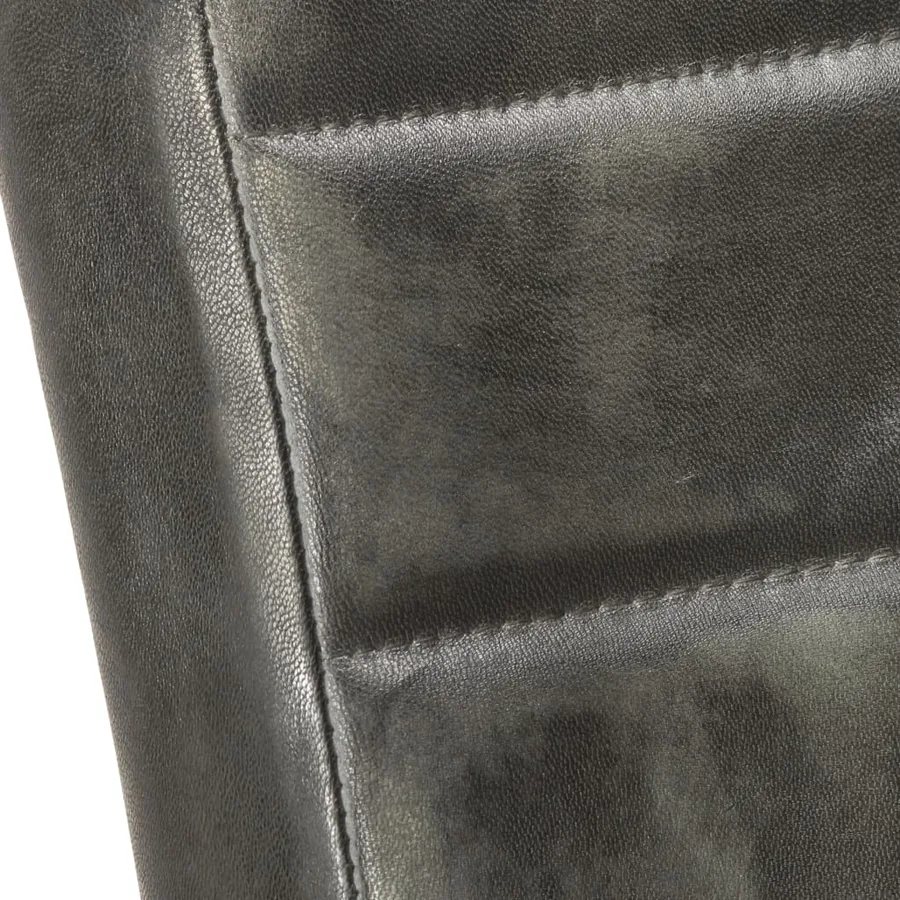 Chaises à manger cantilever lot de 2 gris cuir véritable - 6