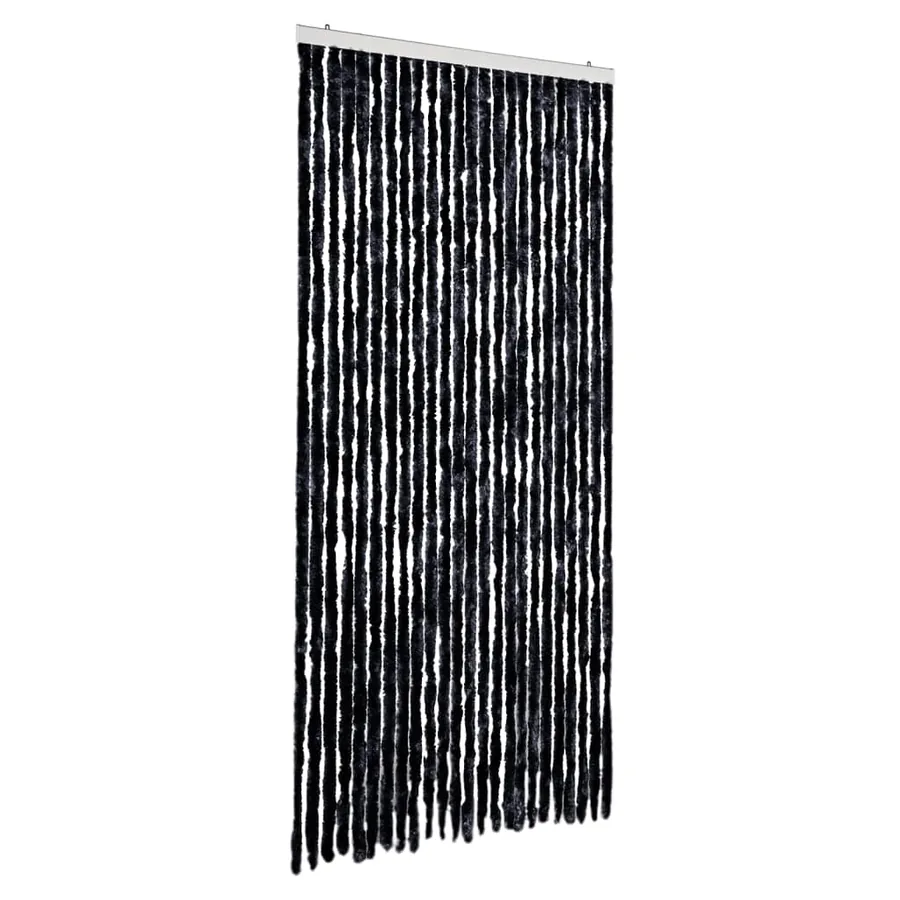 Rideau anti-mouches anthracite 100x230 cm chenille - 2