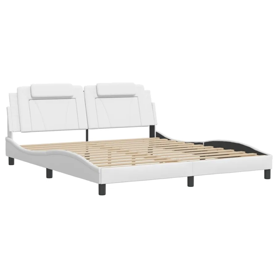 Cadre de lit Viana avec LED sans matelas blanc 180x200 cm - 3