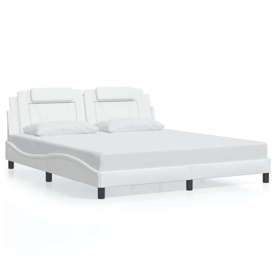 Cadre de lit Viana avec LED sans matelas blanc 180x200 cm - 5