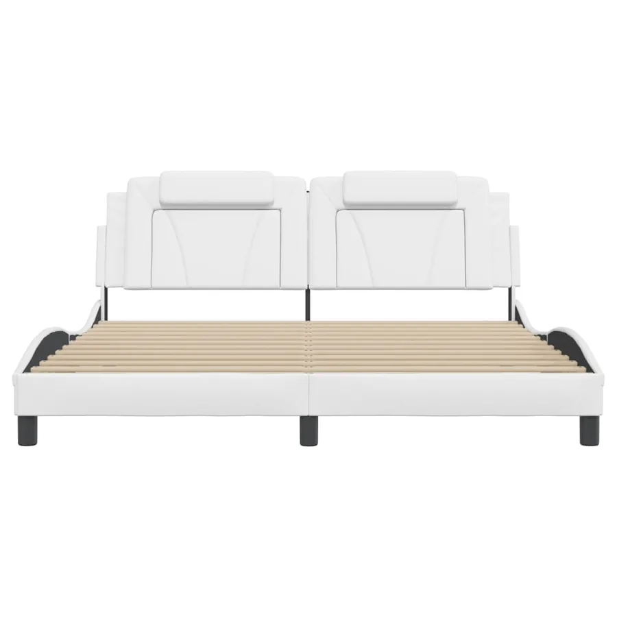 Cadre de lit Viana avec LED sans matelas blanc 180x200 cm - 6