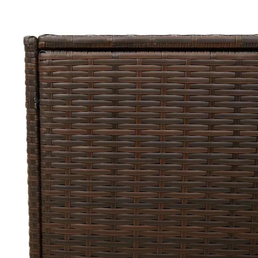 Boîte de rangement de jardin marron 283L résine tressée - 9