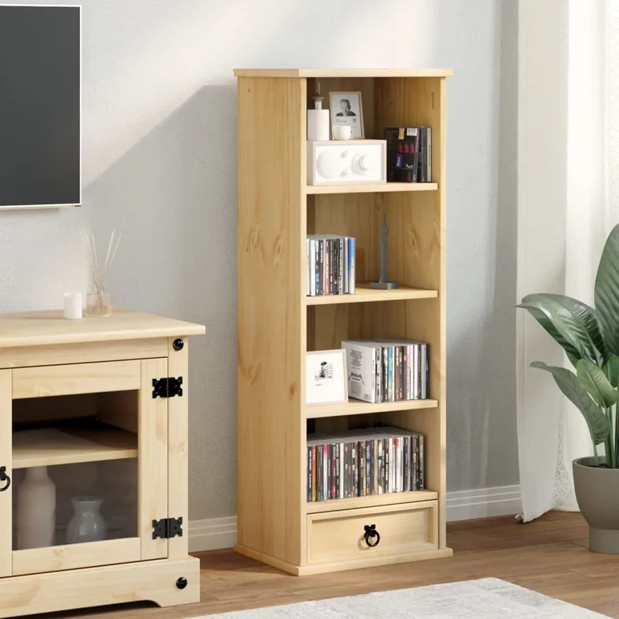 Armoire à CD Corona 40x30x110 cm bois de pin massif - 3