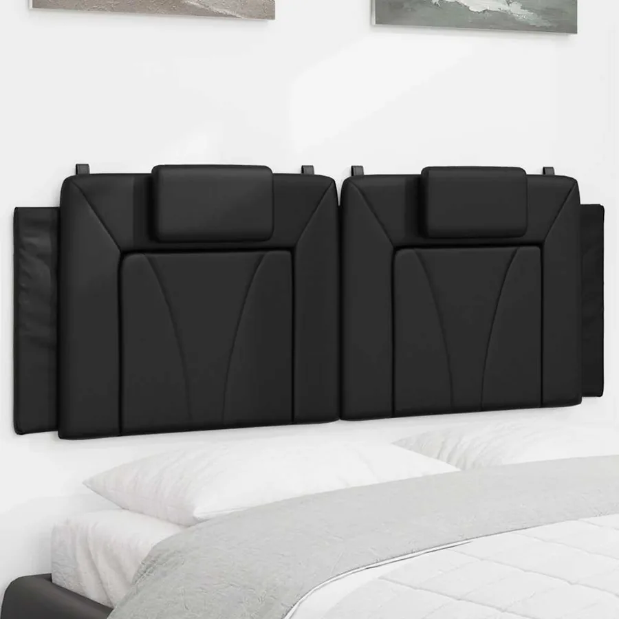 Coussin de tête de lit Viana noir 120 cm similicuir