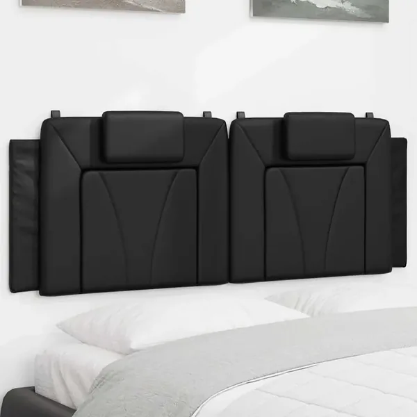 Coussin de tête de lit Viana noir 120 cm similicuir