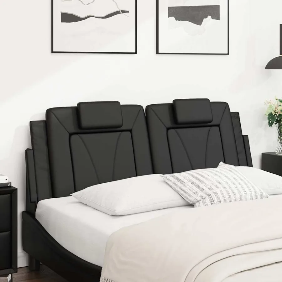 Coussin de tête de lit Viana noir 120 cm similicuir - 3