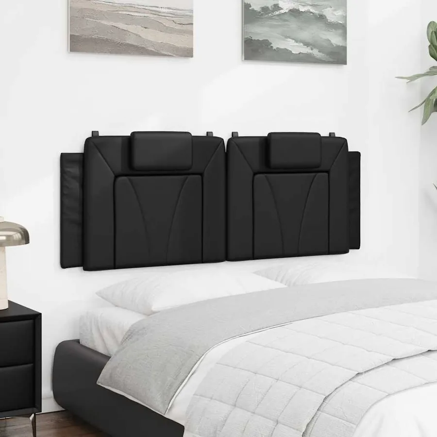 Coussin de tête de lit Viana noir 120 cm similicuir - 4