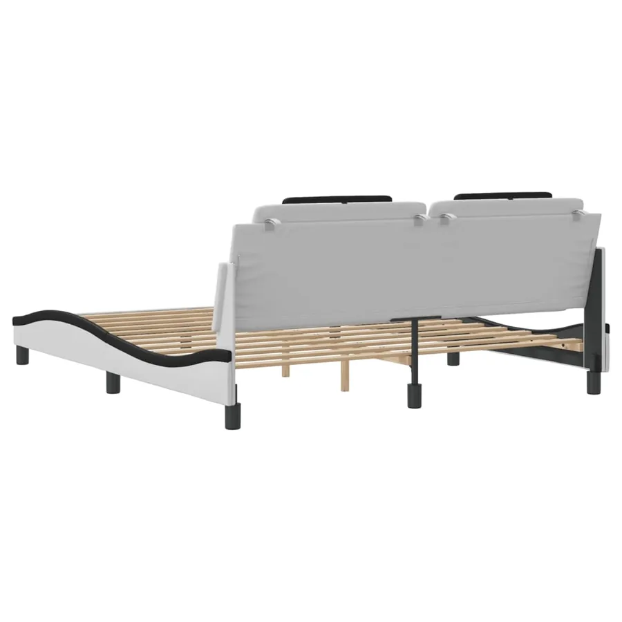 Cadre de lit Viana avec LED sans matelas blanc et noir 180x200 cm - 10