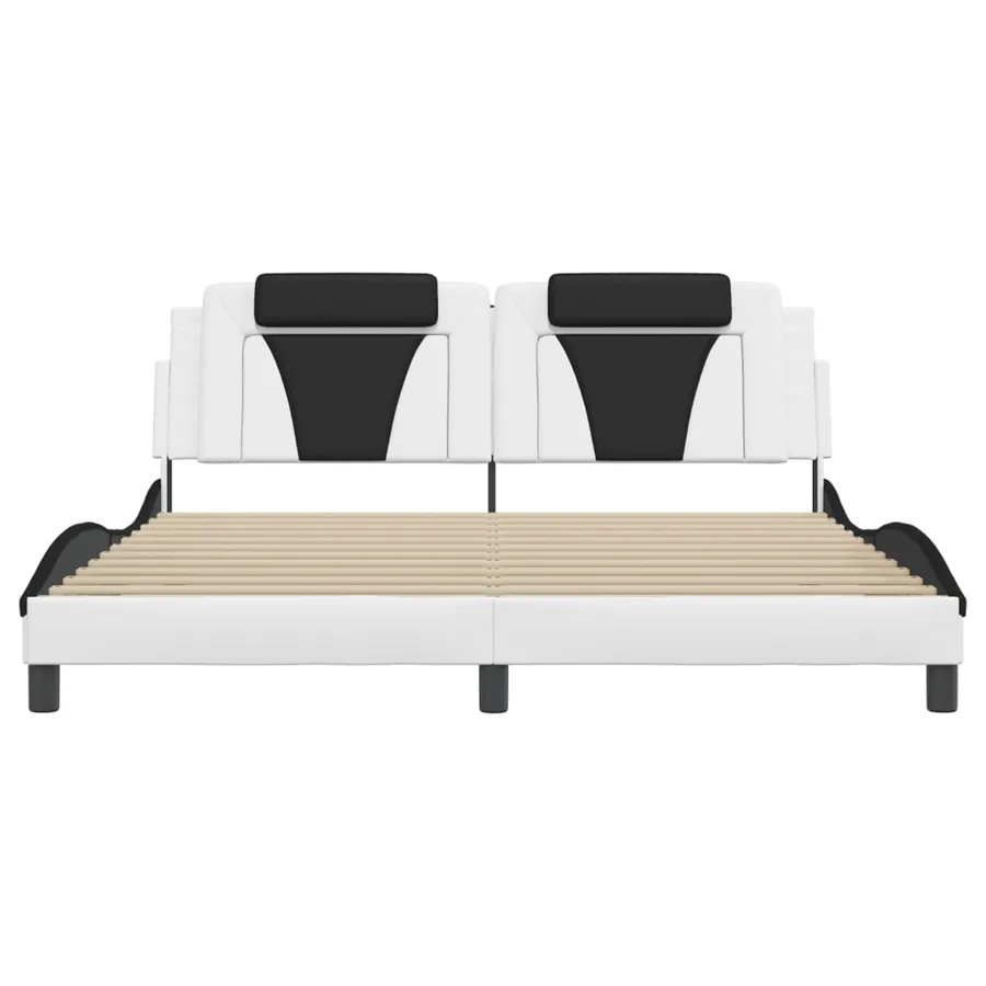 Cadre de lit Viana avec LED sans matelas blanc et noir 180x200 cm - 6