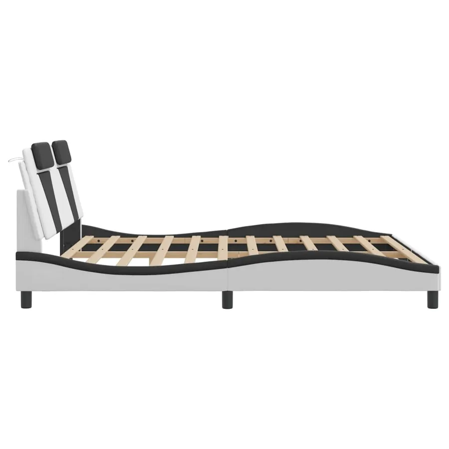 Cadre de lit Viana avec LED sans matelas blanc et noir 180x200 cm - 9