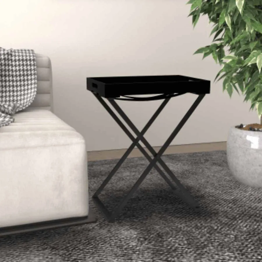 Table pliable Noir 48x34x61 cm MDF