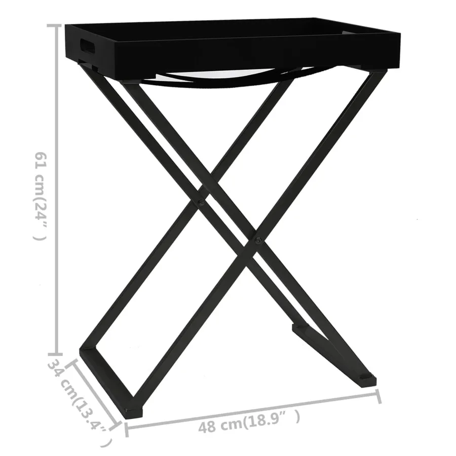 Table pliable Noir 48x34x61 cm MDF - 8