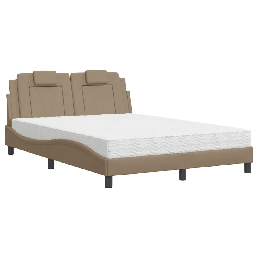 Lit Viana avec matelas cappuccino 120x200 cm similicuir - 2