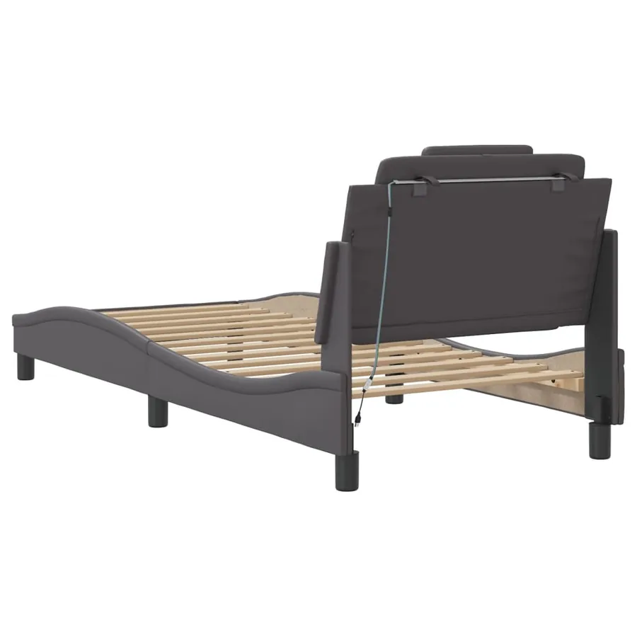 Cadre de lit Viana avec LED sans matelas gris 90x200 cm - 10