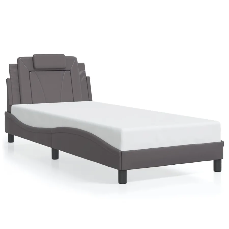 Cadre de lit Viana avec LED sans matelas gris 90x200 cm - 5