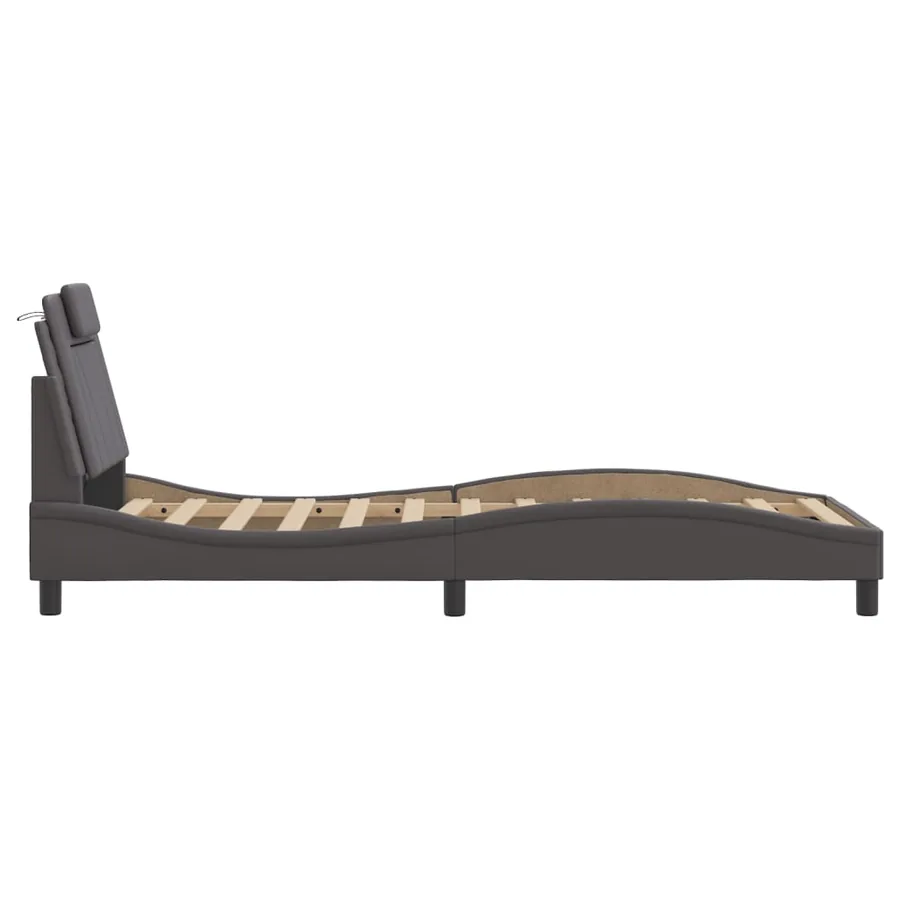 Cadre de lit Viana avec LED sans matelas gris 90x200 cm - 9