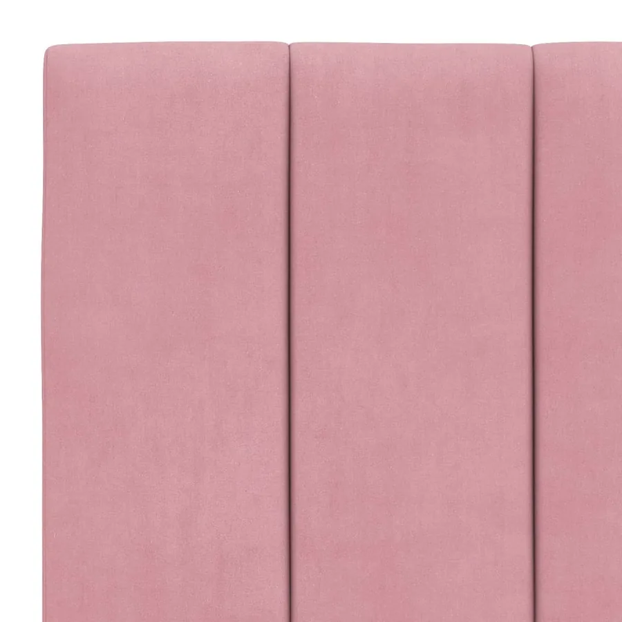 Lit avec matelas Hanko rose 90x200 cm velours - 6