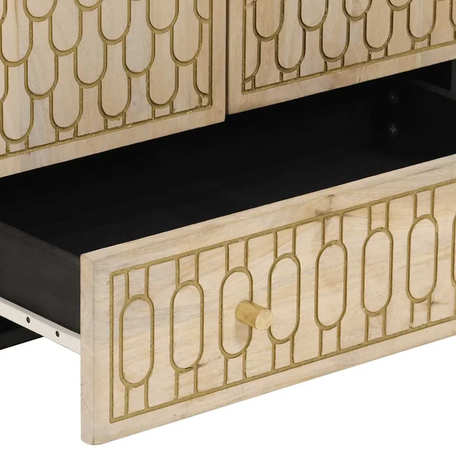 Buffet 60x33x100 cm bois de manguier massif - 7