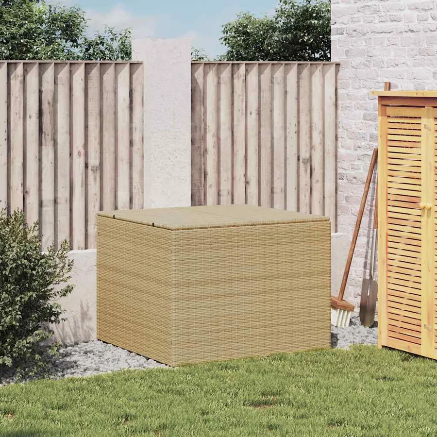 Boîte de rangement de jardin mélange beige 291L résine tressée - 3