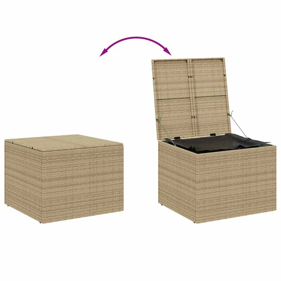 Boîte de rangement de jardin mélange beige 291L résine tressée - 7