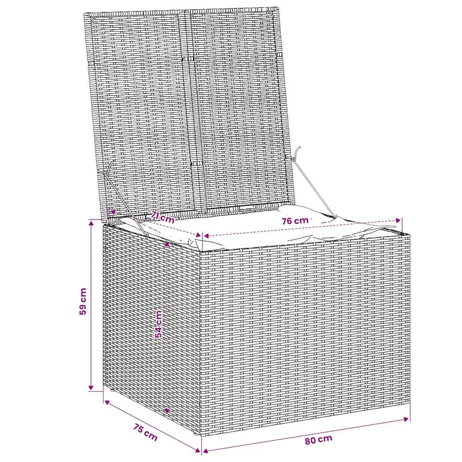 Boîte de rangement de jardin mélange beige 291L résine tressée - 8