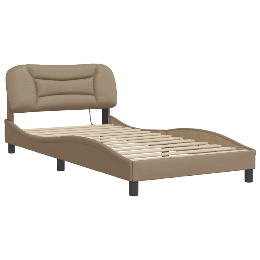 Cadre de lit avec LED sans matelas Hvar cappuccino 100x200 cm - 3