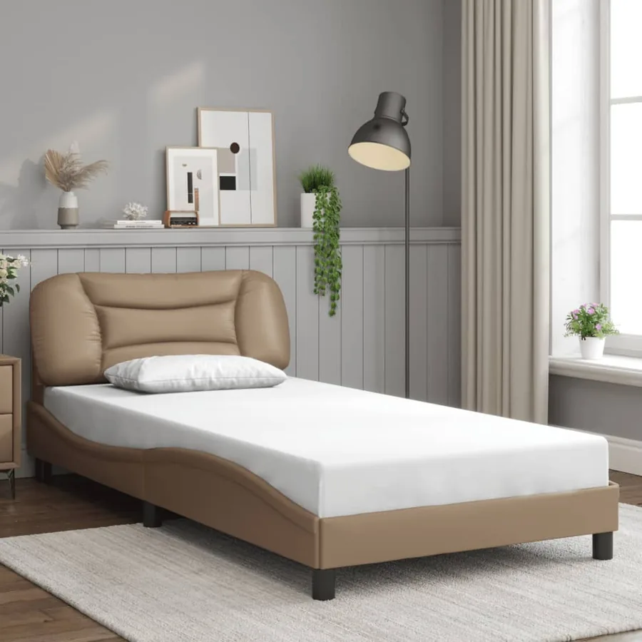 Cadre de lit avec LED sans matelas Hvar cappuccino 100x200 cm - 4