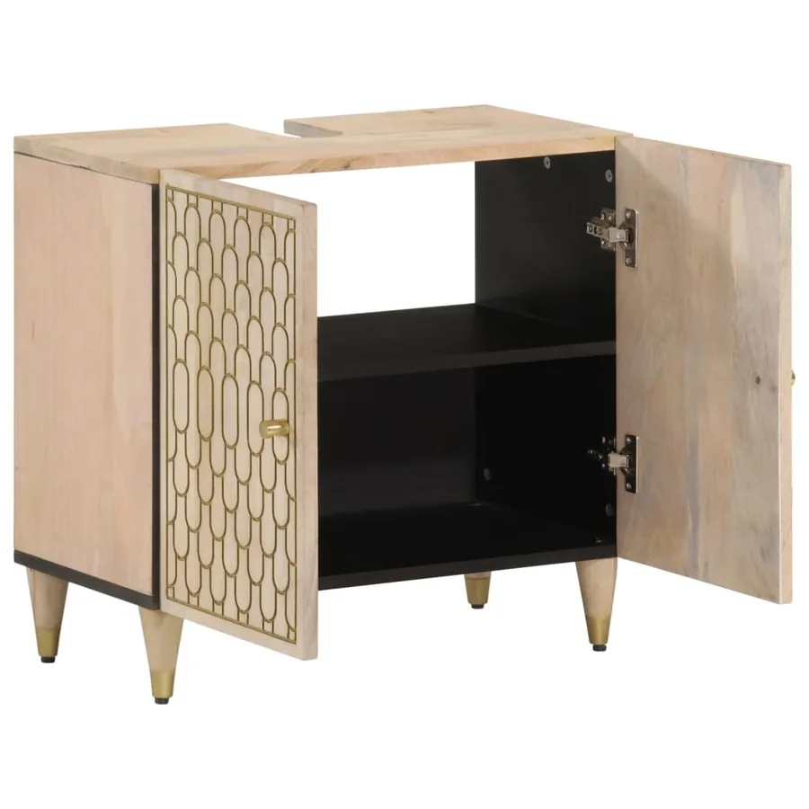 Armoire lavabo de salle de bain bois massif de manguier - 2