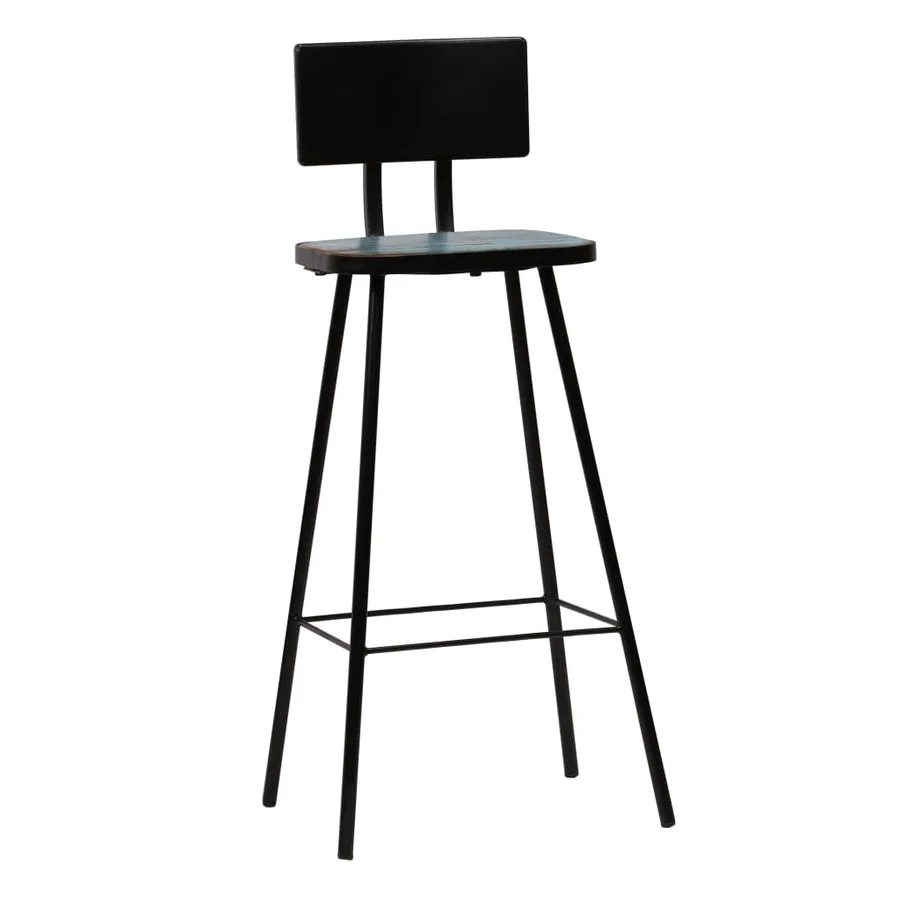 Tabourets de bar lot de 4 bois massif de récupération - 10